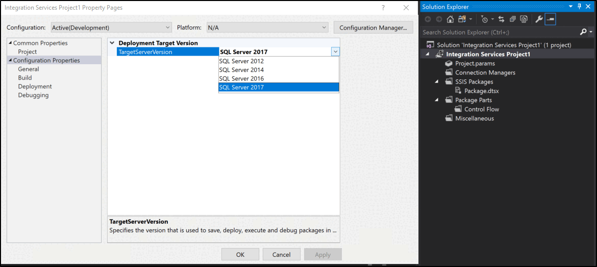 Microsoft SQL Server Integration Services Screen